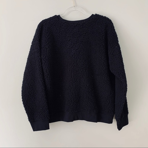 A New Day NWOT Black Crewneck Sherpa Pullover - Picture 5 of 5